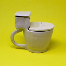 Load image into Gallery viewer, TOILET MUG WITH SILVER LUSTER HANDLE AND SLIGHTLY SMALLER POUR OVER TANK AND TINY POOP: #4
