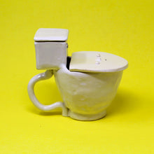 Load image into Gallery viewer, TOILET MUG WITH SILVER LUSTER HANDLE AND SLIGHTLY SMALLER POUR OVER TANK AND TINY POOP: #2
