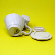 Load image into Gallery viewer, TOILET MUG WITH SILVER LUSTER HANDLE AND SLIGHTLY SMALLER POUR OVER TANK AND TINY POOP: #2
