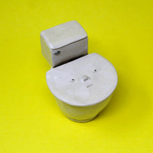 Load image into Gallery viewer, TOILET MUG WITH SILVER LUSTER HANDLE AND SLIGHTLY SMALLER POUR OVER TANK AND TINY POOP: #3
