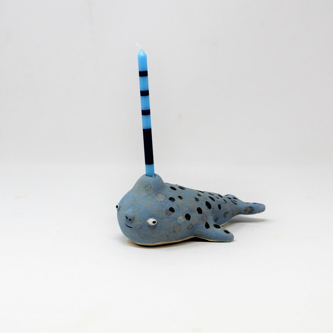5.5 INCH NARWHAL BIRTHDAY CANDLE HOLDER #1