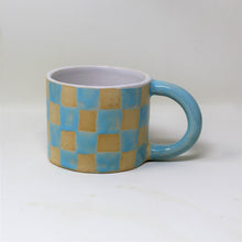Load image into Gallery viewer, BLUE CHECKER MUG #1
