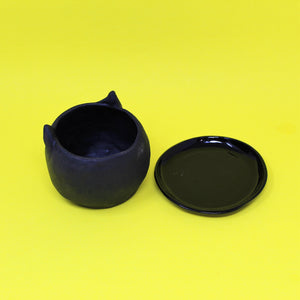 4 INCH BLACK CAT PLANTER #1