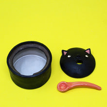 Load image into Gallery viewer, BLACK CAT SPICE JAR AND TONGUE SPOON #2
