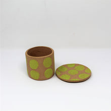 Load image into Gallery viewer, CHARTREUSE SPOTTY PLANTER WITH PLATE #1
