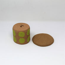 Load image into Gallery viewer, CHARTREUSE SPOTTY PLANTER WITH PLATE #1
