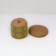 Load image into Gallery viewer, CHARTREUSE SPOTTY PLANTER WITH PLATE #3
