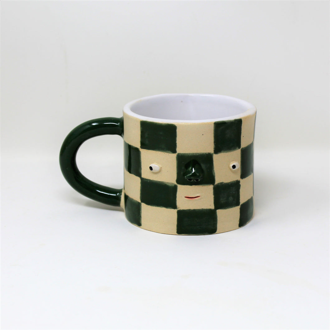 GREEN CHECKER MUG #1
