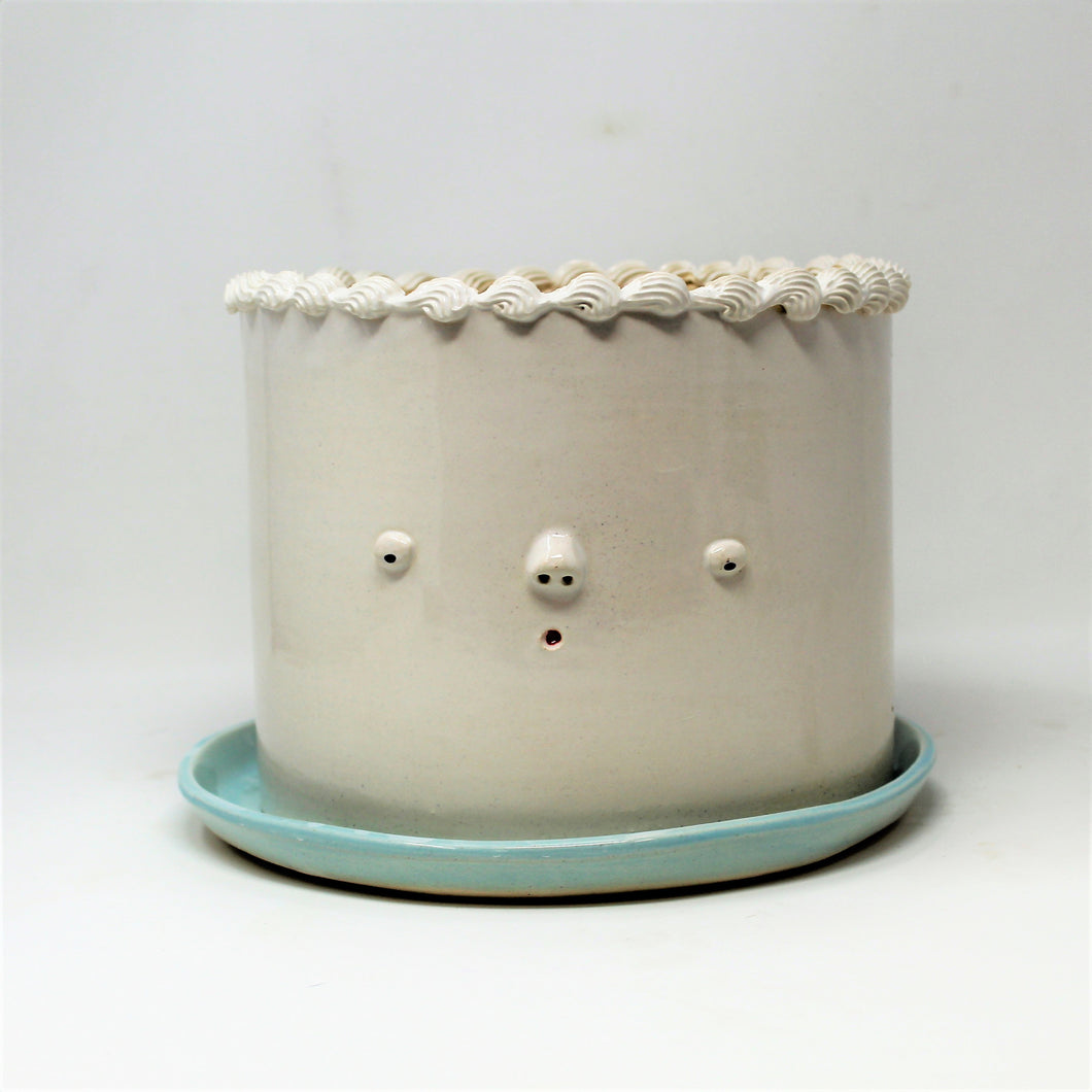 7.5 INCH CAKE PLANTER WITH PLATE