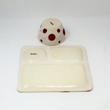 Load image into Gallery viewer, RED AND WHITE SPOT LUNCH TRAY AND CUP SET #1
