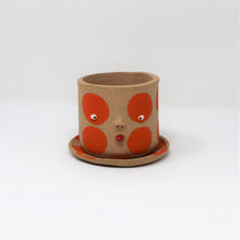 Load image into Gallery viewer, ORANGE SPOTTY PLANTER WITH PLATE #3
