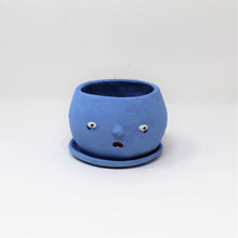 Load image into Gallery viewer, SKYBLUE SAD BOI 4 INCH CRYING PLANTER WITH PLATE #7
