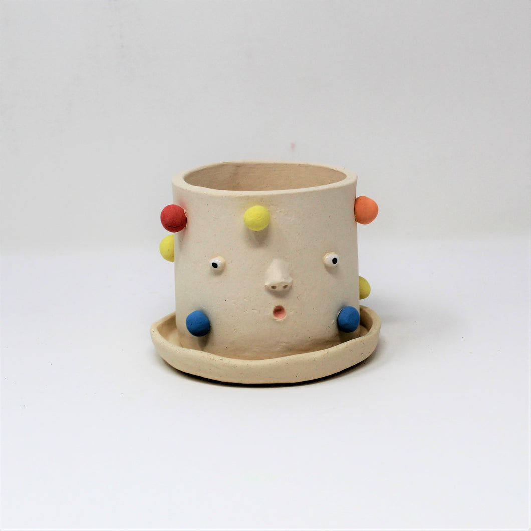 MULTICOLOR 4 INCH PLANTER WITH PLATE #2