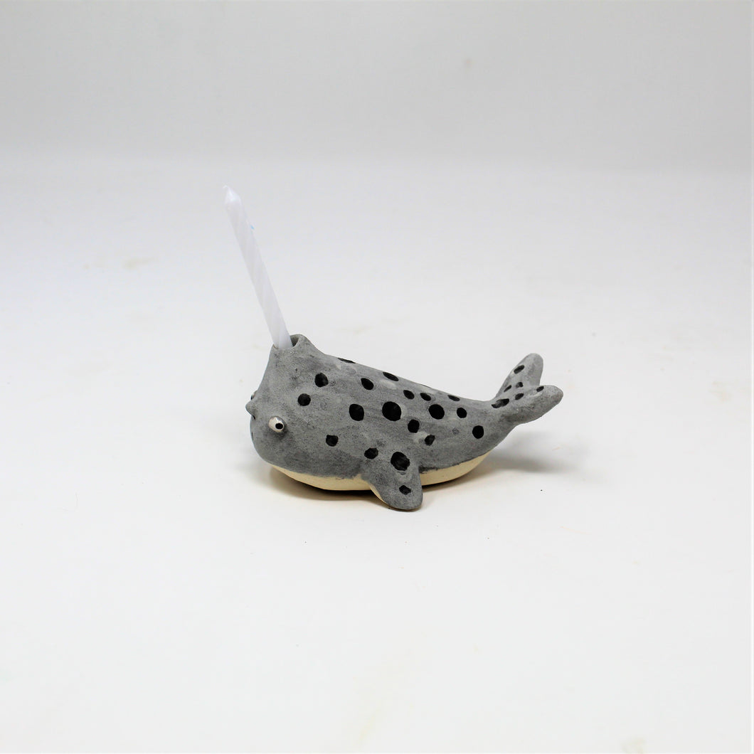 4 INCH NARWHAL BIRTHDAY CANDLE HOLDER #2
