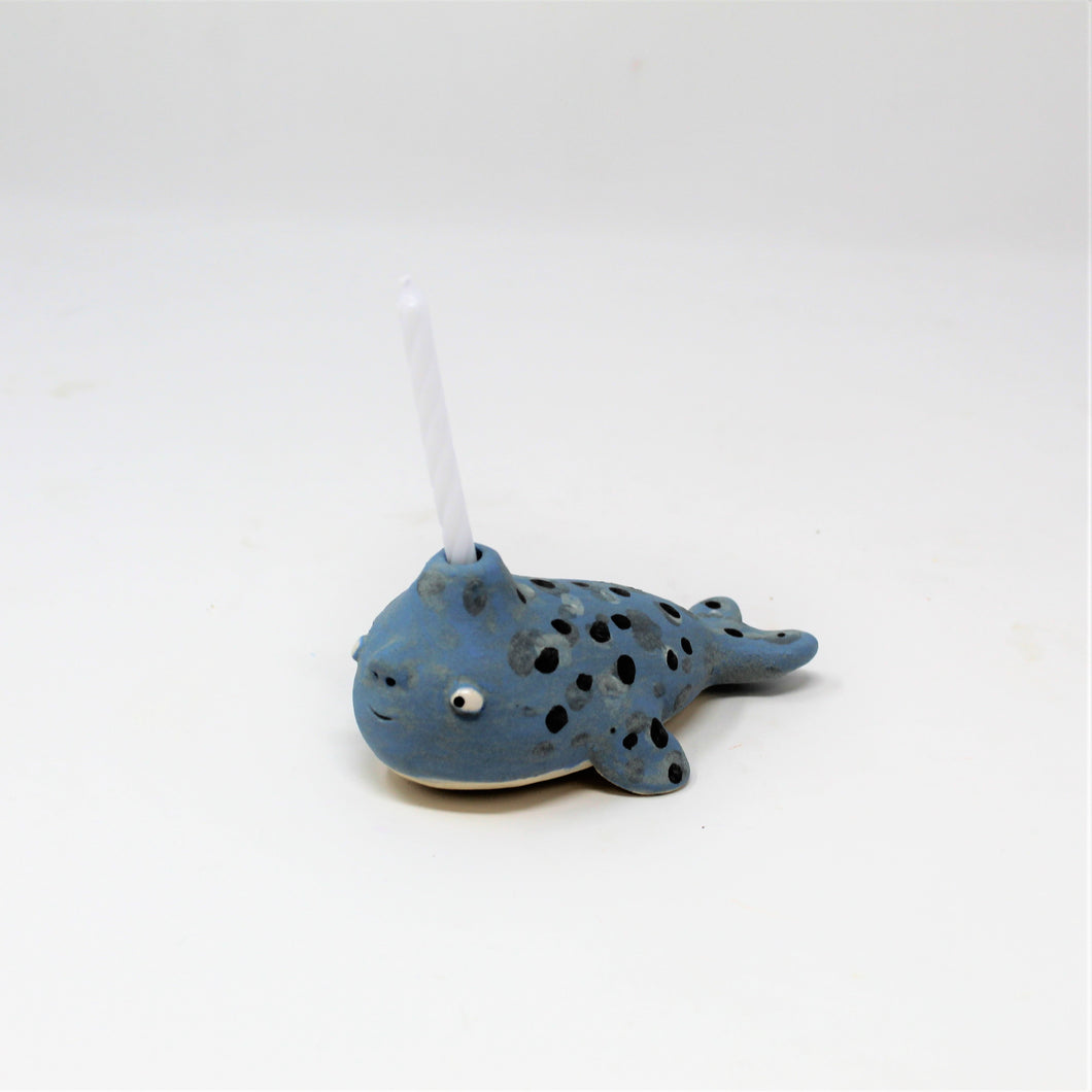 4 INCH NARWHAL BIRTHDAY CANDLE HOLDER #3
