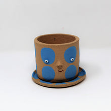 Load image into Gallery viewer, TURQUOISE SPOTTY PLANTER WITH PLATE #2
