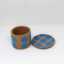 Load image into Gallery viewer, TURQUOISE SPOTTY PLANTER WITH PLATE #2
