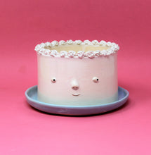 Load image into Gallery viewer, VANILLA CAKE PLANTER WITH BLUE PLATE #2

